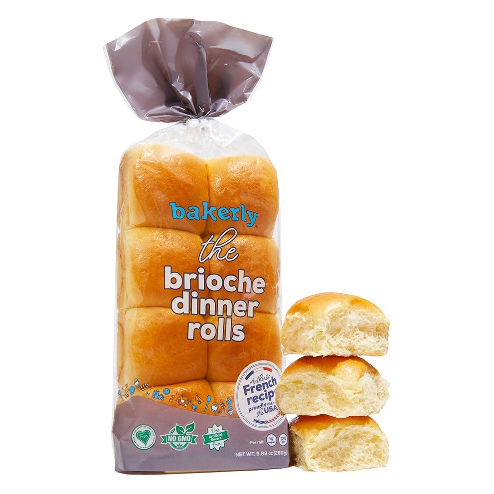 Bakerly Brioche Dinner Rolls, front of the package