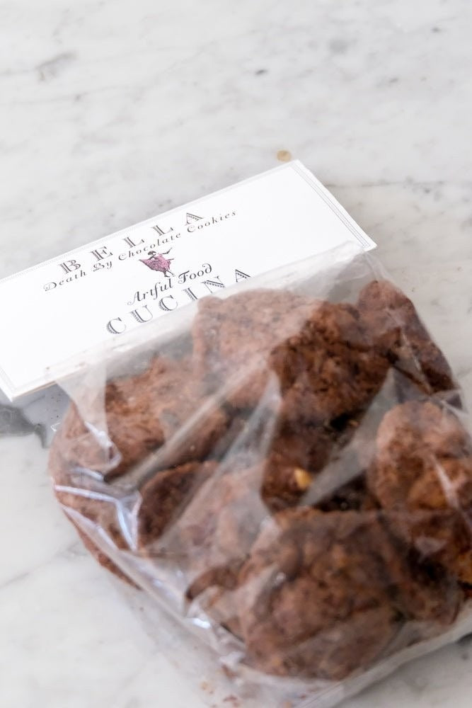Bella Cucina Death by Chocolate Cookies styled on a table