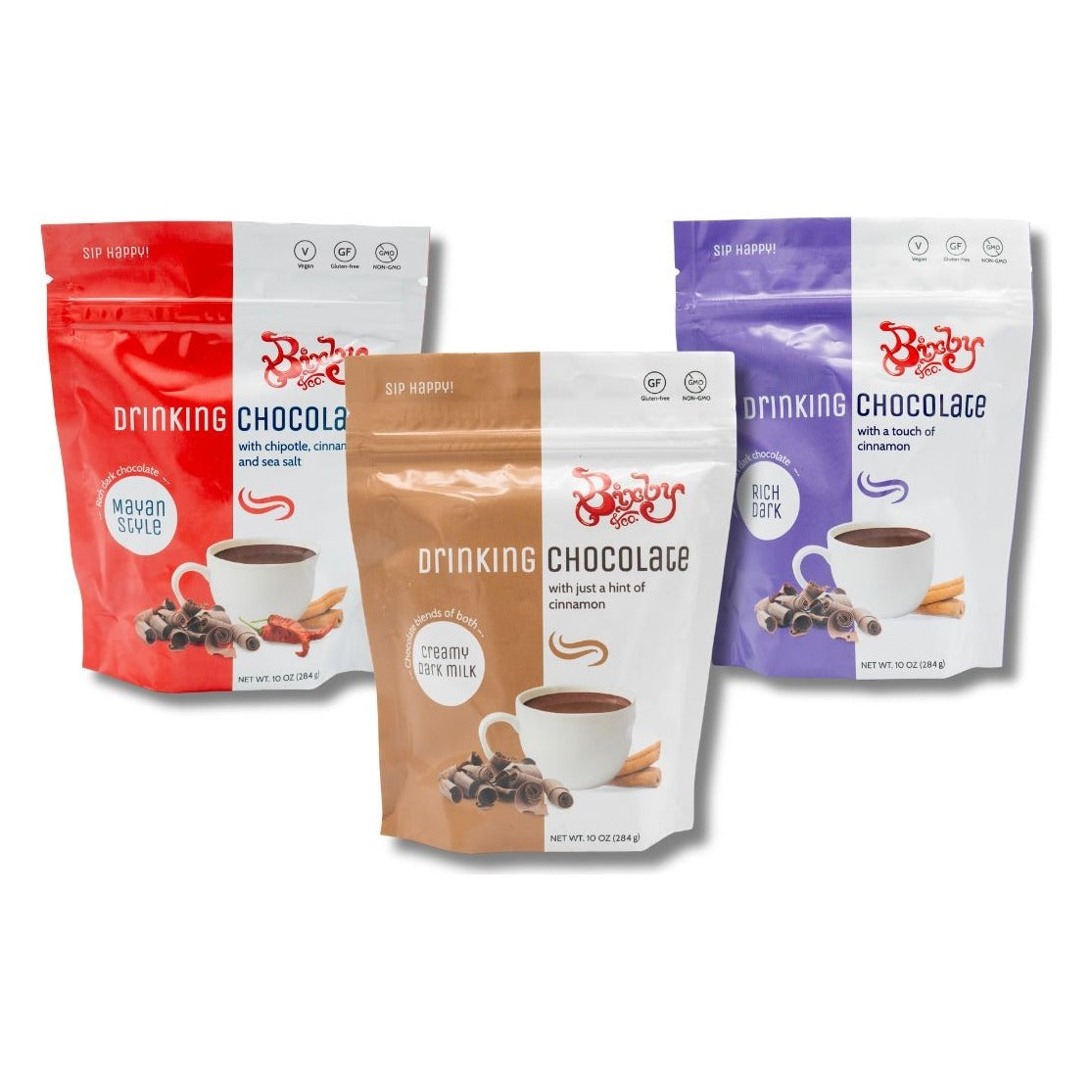 Bixby Chocolate Drinking Chocolate Mix styled on a table