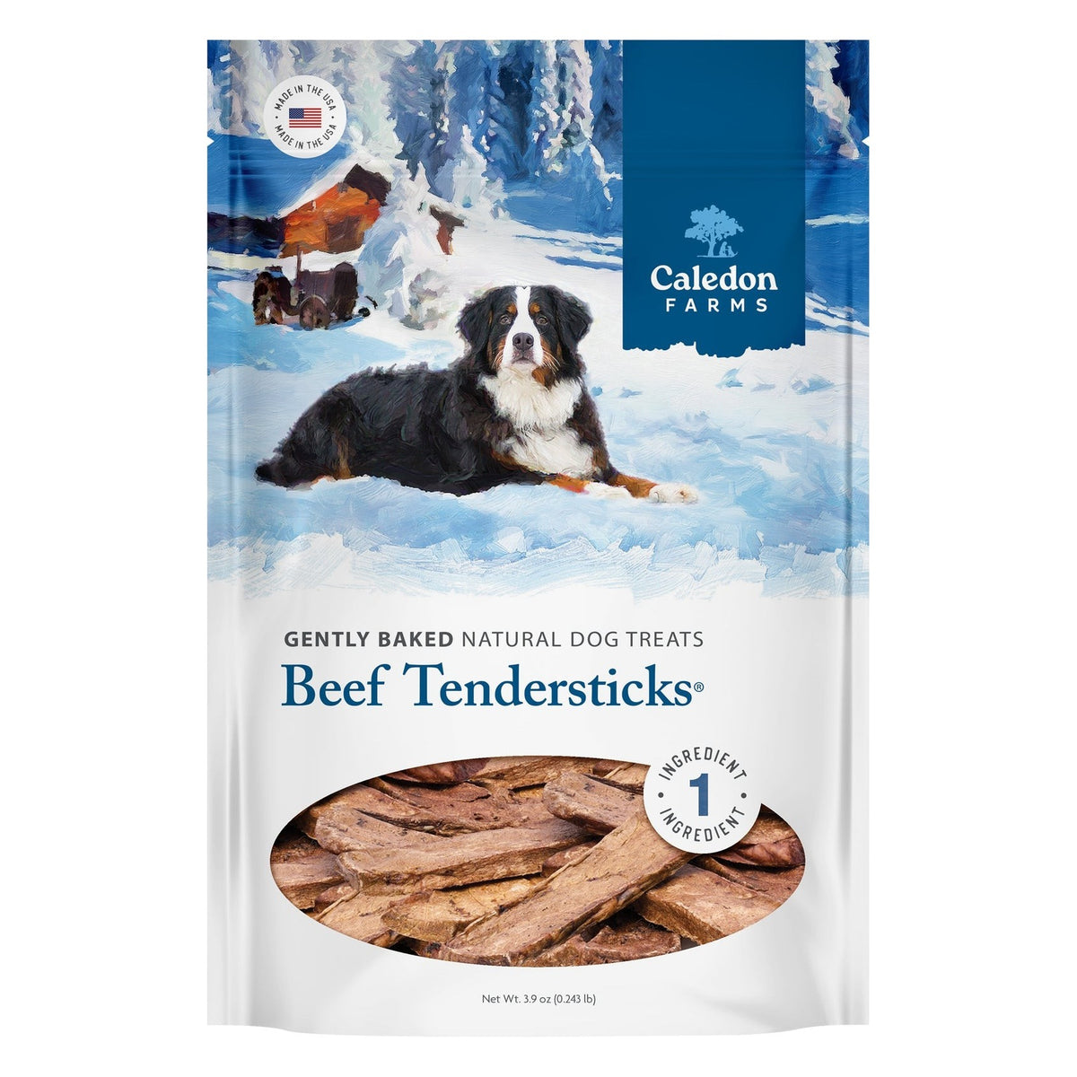 Caledon Farms Beef Tendersticks Dog Treats, front of the package