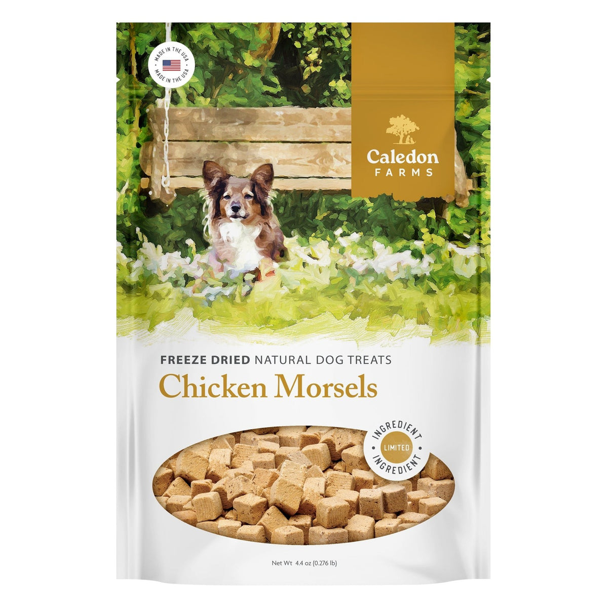 Caledon Farms Freeze-Dried Chicken Morsels Dog Treats, front of the package