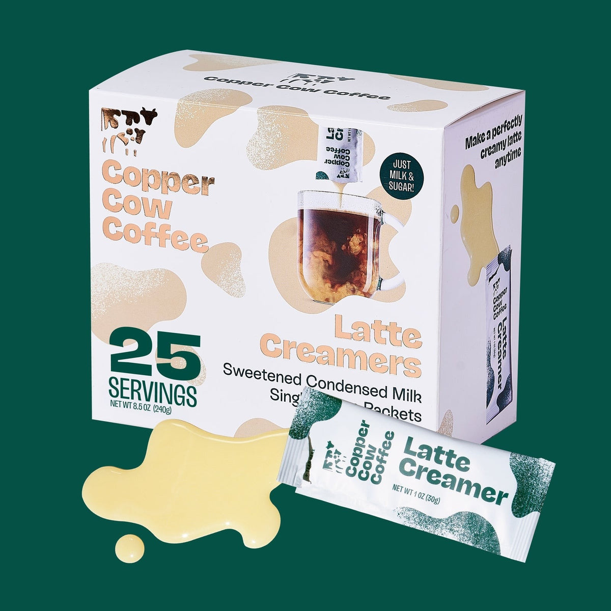 Copper Cow Coffee Sweetened Condensed Milk Creamer, front of the package