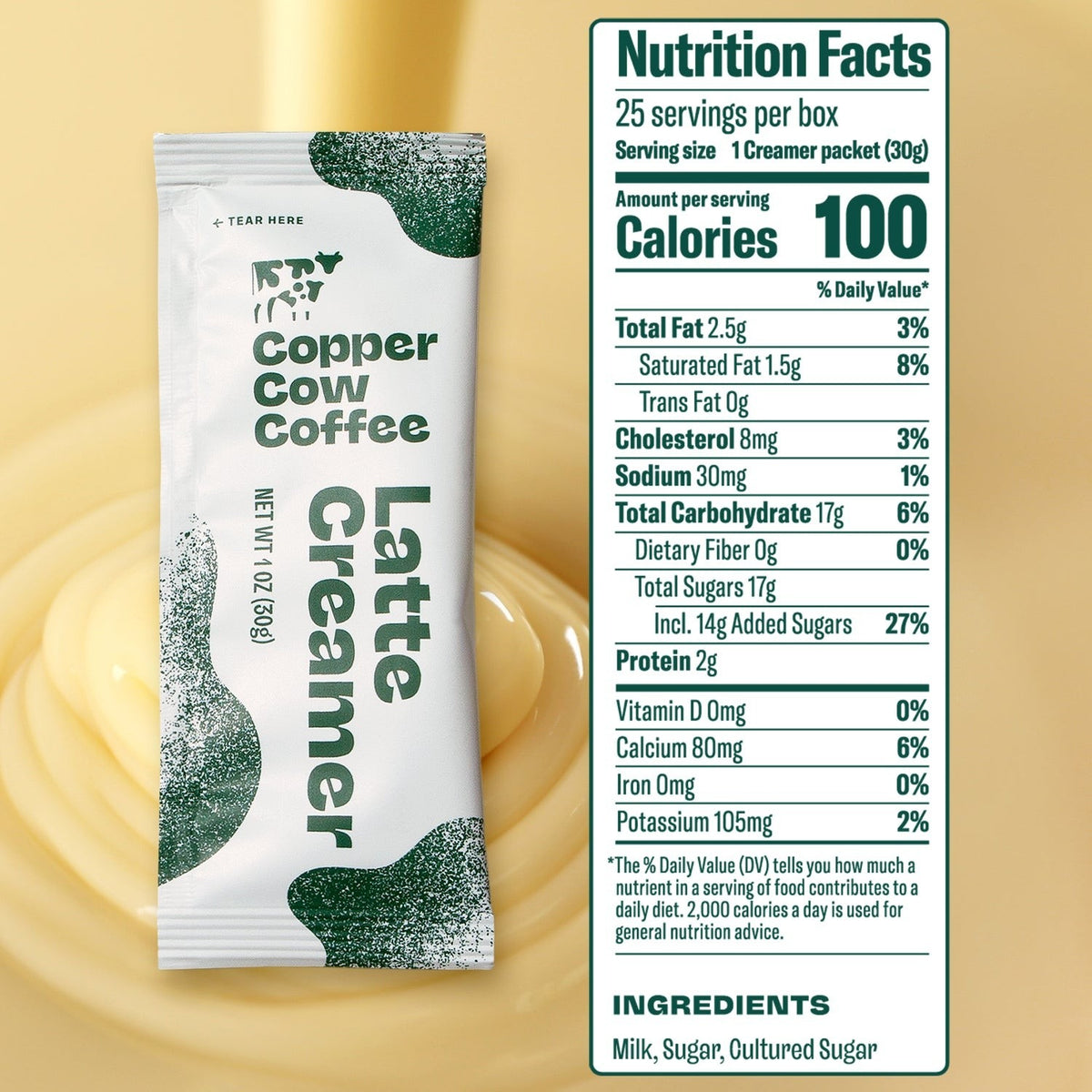 Copper Cow Coffee Sweetened Condensed Milk Creamer styled on a table