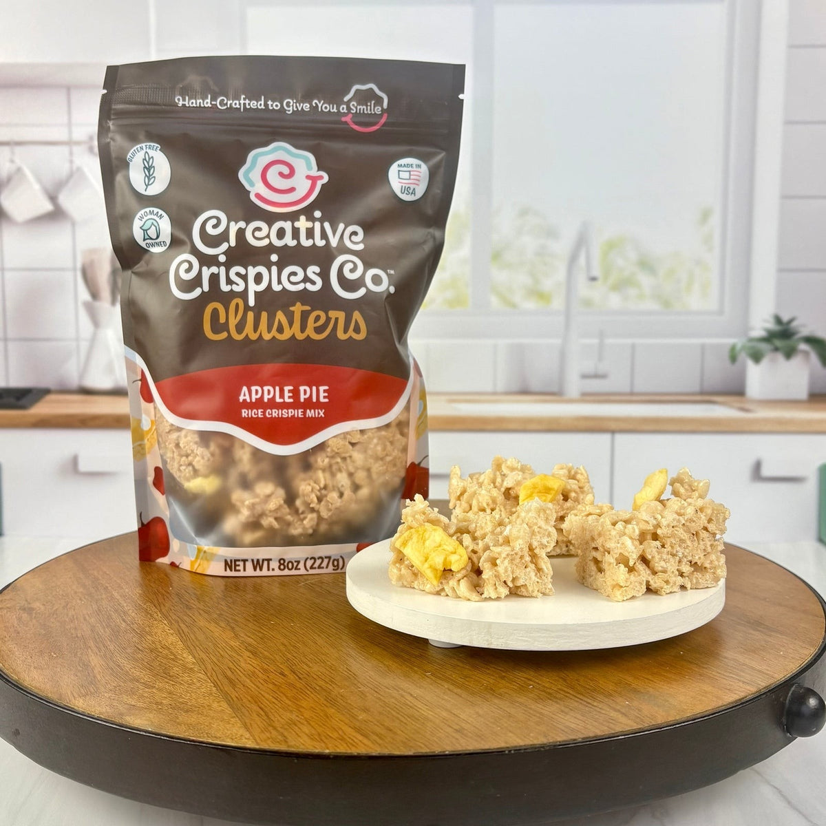 Creative Crispies Co. Apple Pie Crispie Clusters, front of the package