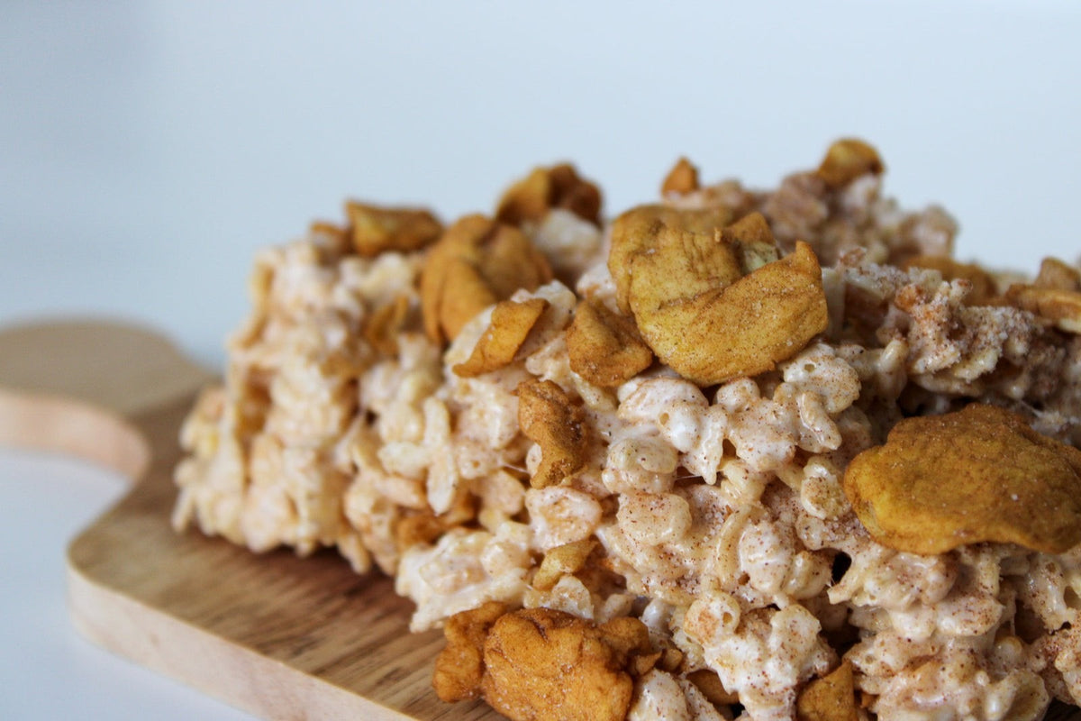 Creative Crispies Co. Apple Pie Crispie Clusters styled on a table