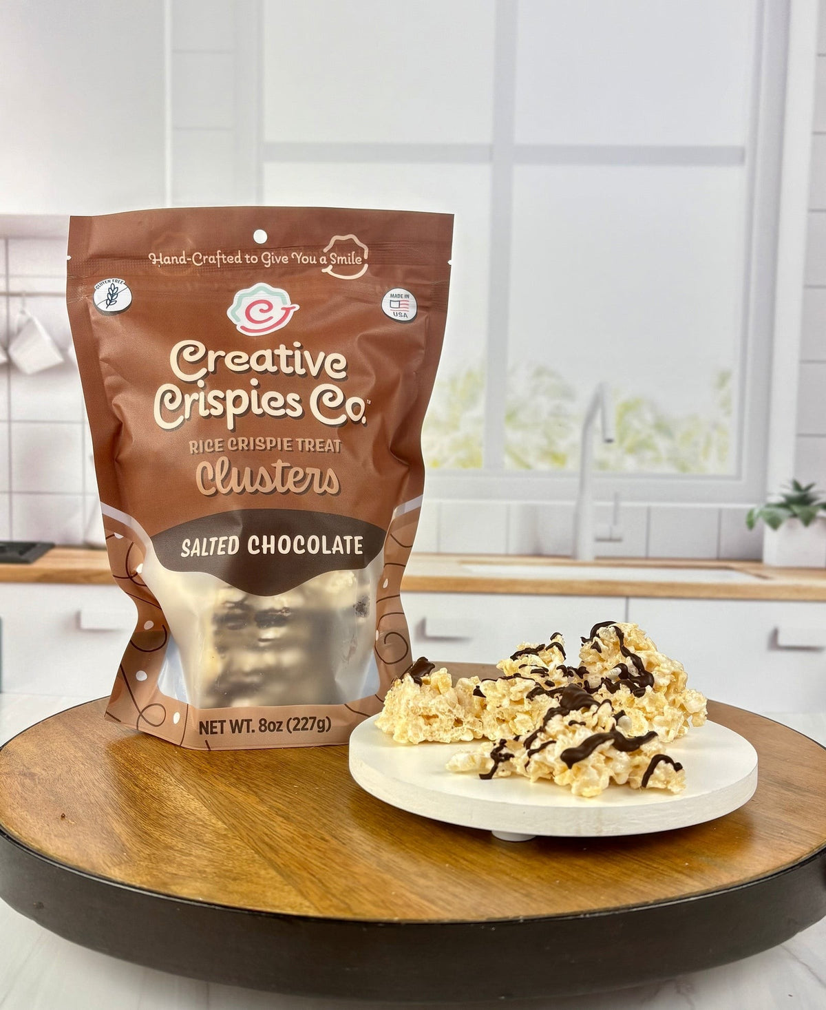 Creative Crispies Co. Salted Chocolate Crispie Clusters, front of the package