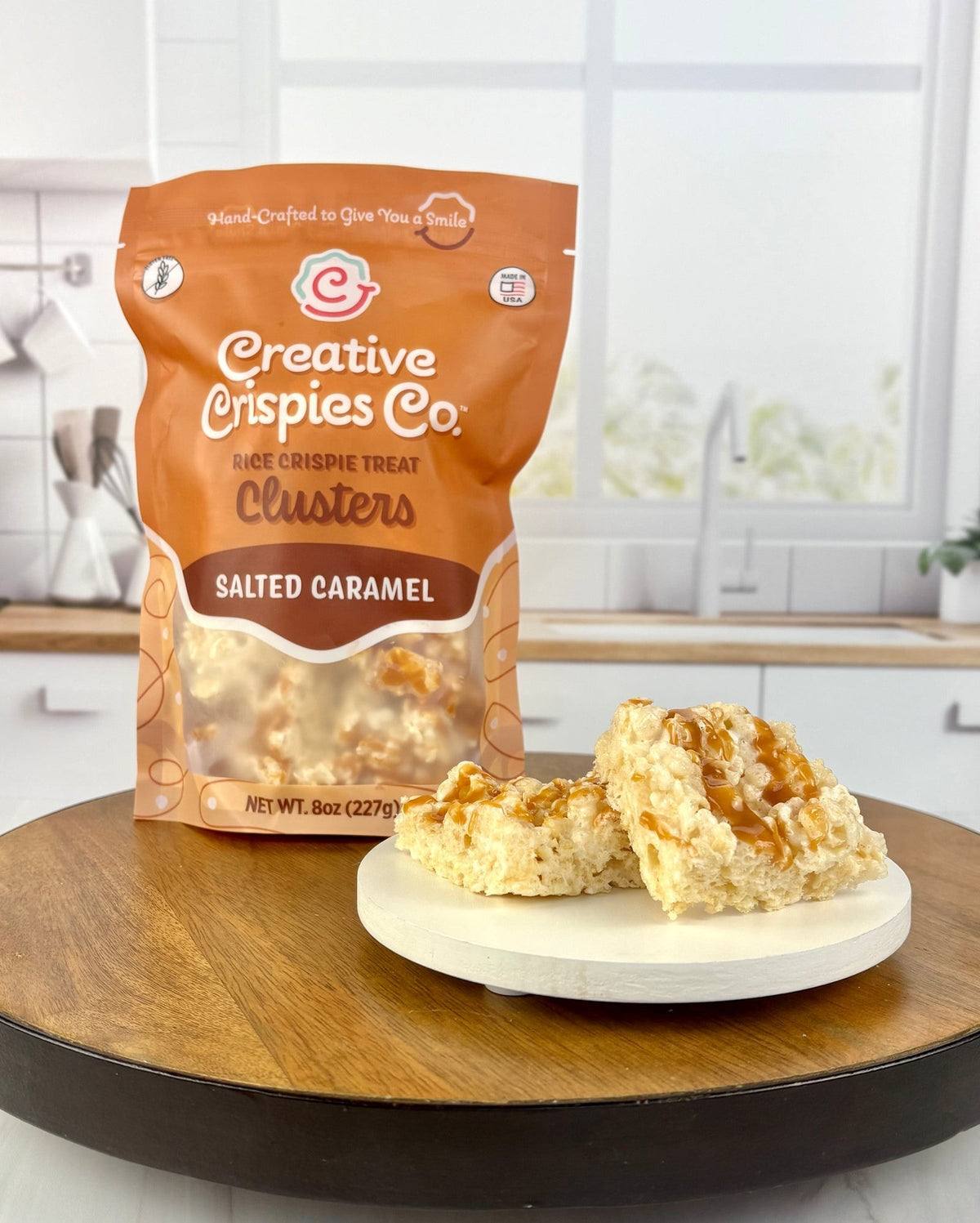 Creative Crispies Co. Salted Caramel Crispie Clusters, front of the package