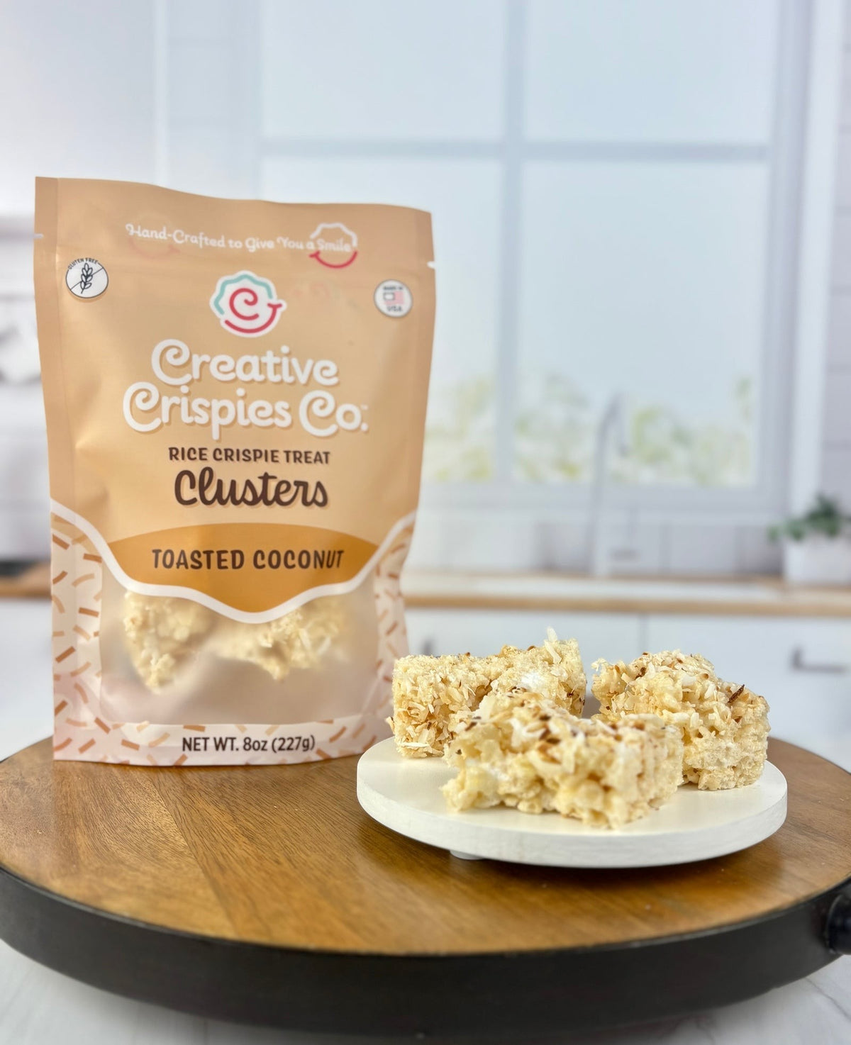 Creative Crispies Co. Toasted Coconut Crispie Clusters, front of the package