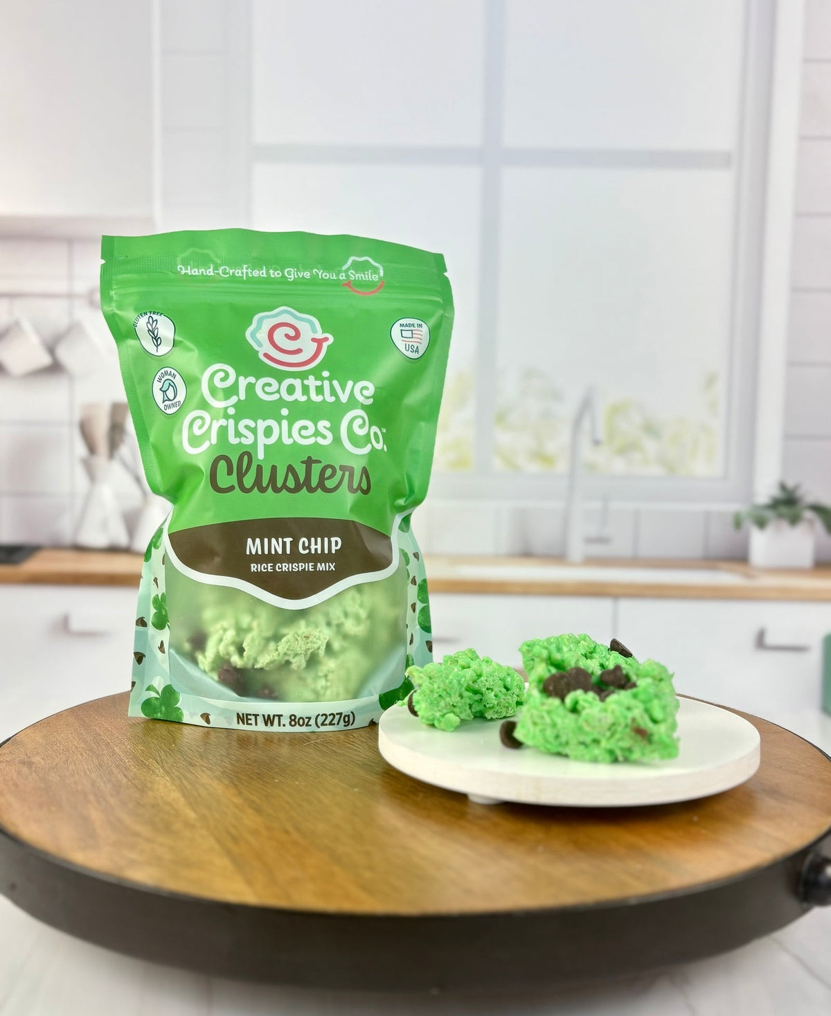 Creative Crispies Co. Mint Chip Crispie Clusters, front of the package