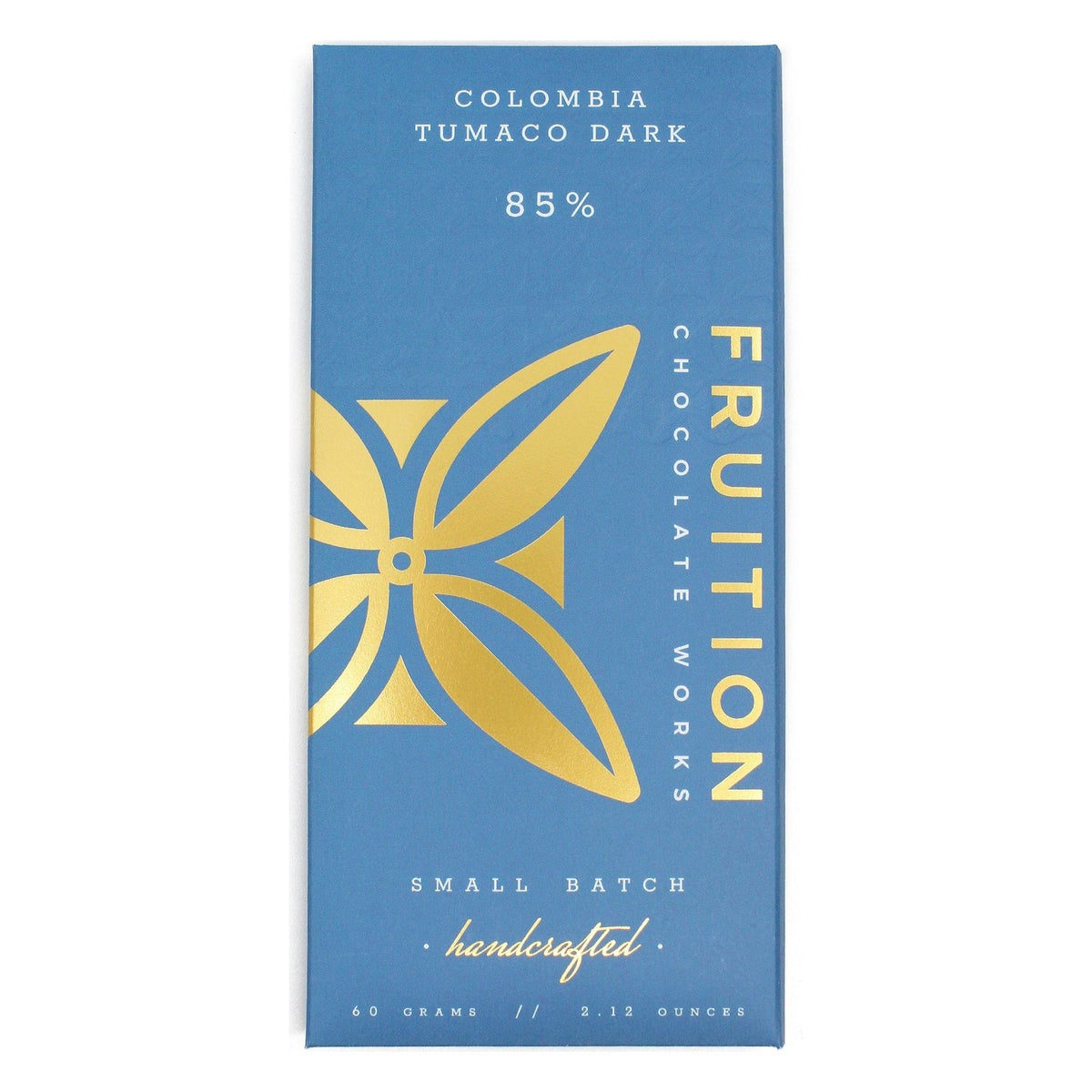 Fruition Chocolate Works Colombia Tumaco 85% Dark Bar, front of the package