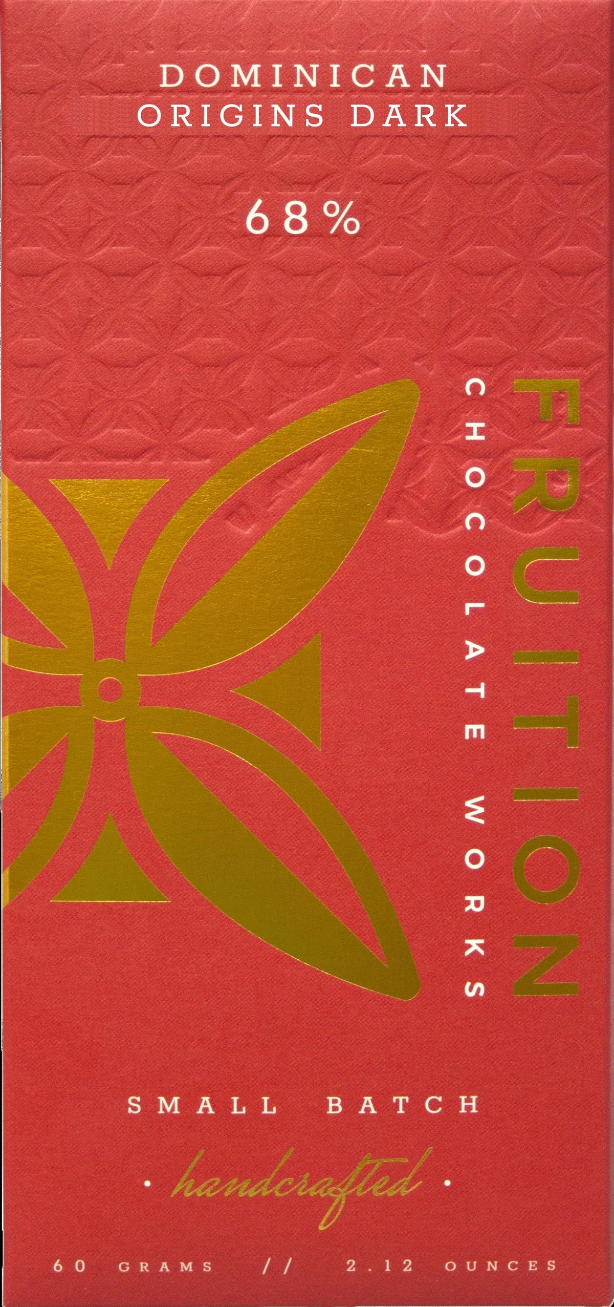 Fruition Chocolate Works Dominican Origins Dark 68% Bar, front of the package