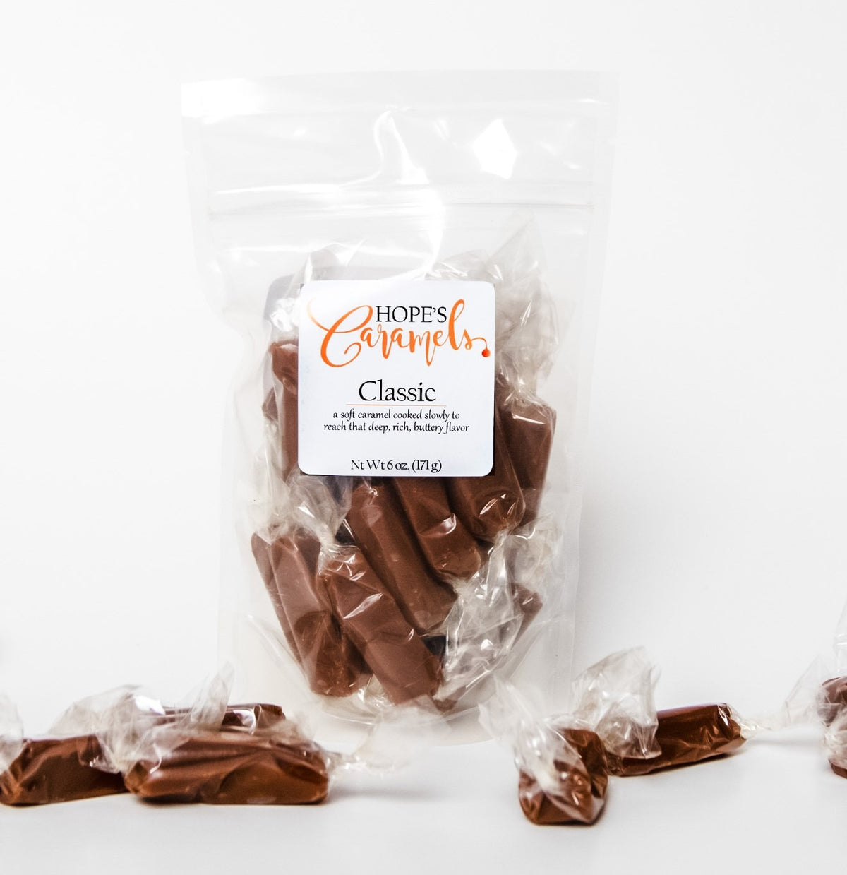 Hope's Caramels Classic Caramels, front of the package