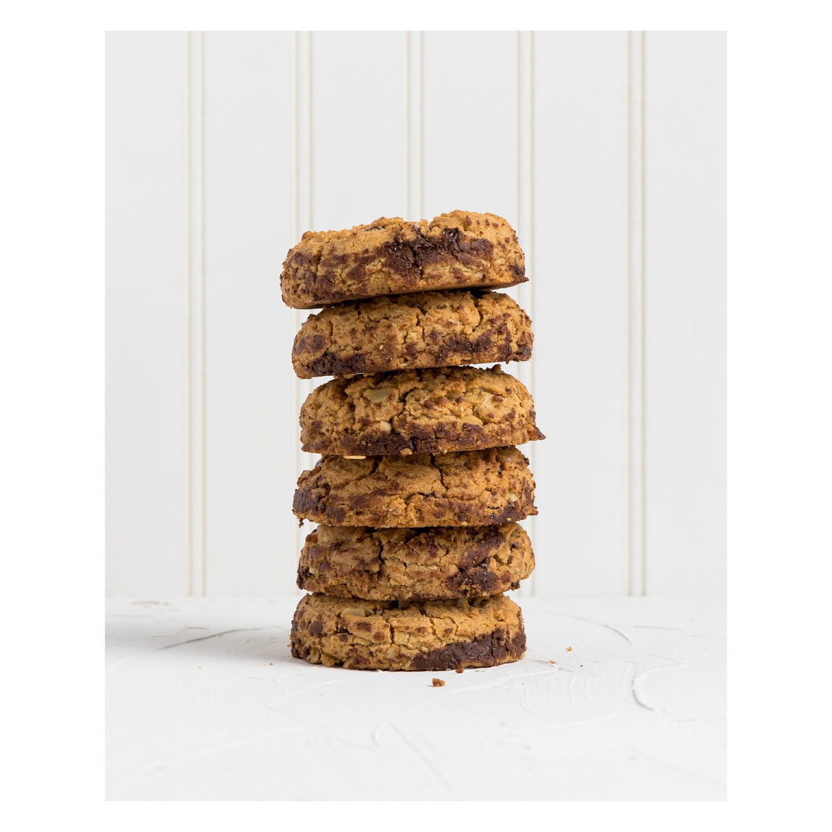 Kayak Cookies Peanut Butter & Chocolate Cookie styled on a table