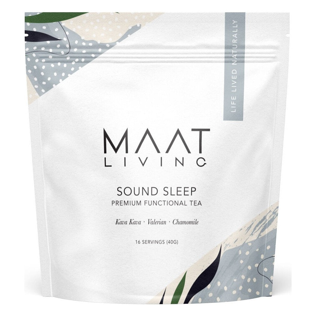 MAAT Living Sound Sleep Functional Tea, front of the package