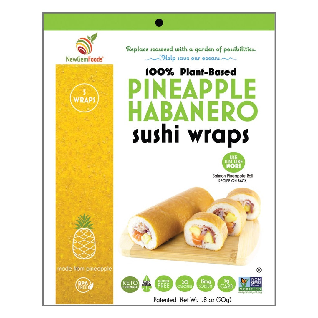 NewGem Foods Pineapple Habanero Sushi Wraps, front of the package