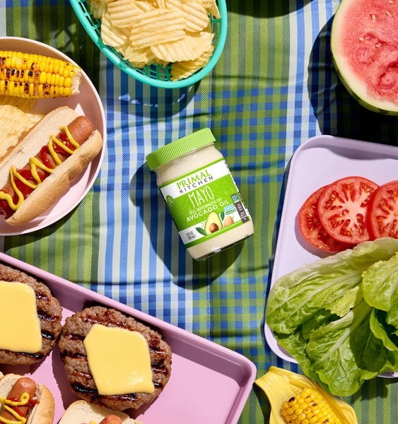 Primal Kitchen Mayo with Avocado Oil styled on a table