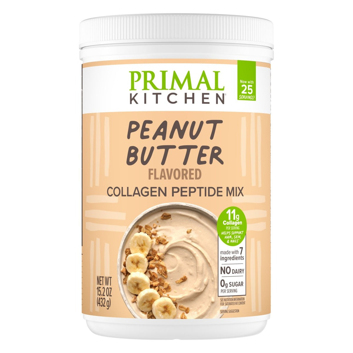 Primal Kitchen Collagen Fuel Drink Mix, Peanut Butter, front of the package