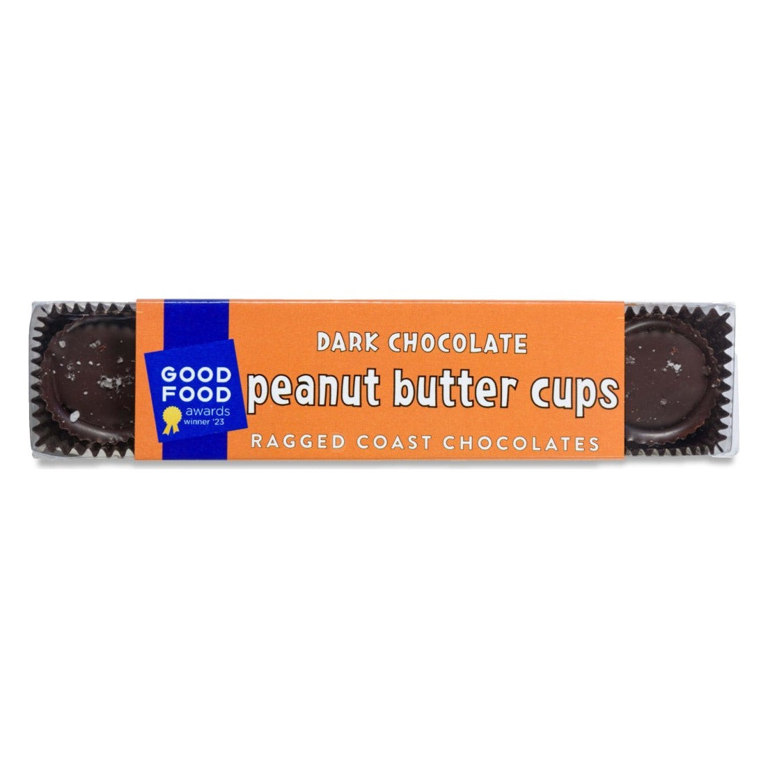 Ragged Coast Chocolates Dark Chocolate Peanut Butter Cups, front of the package
