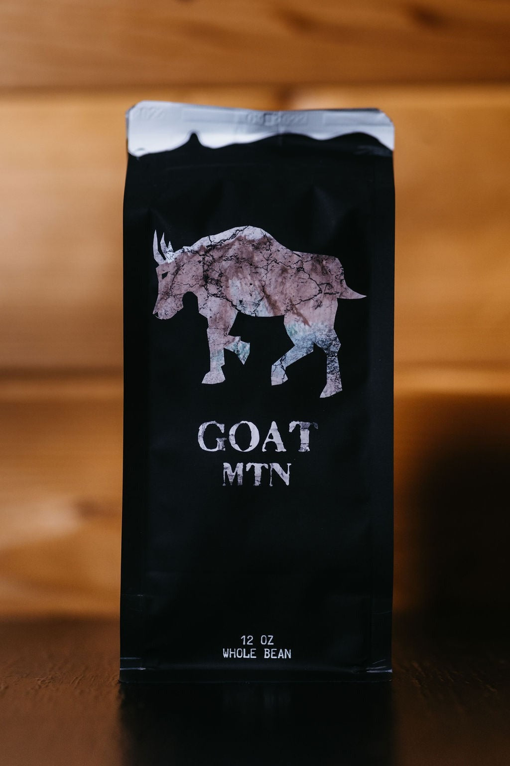 Scotchman's Coffee Goat Mountain Whole Bean Coffee, front of the package