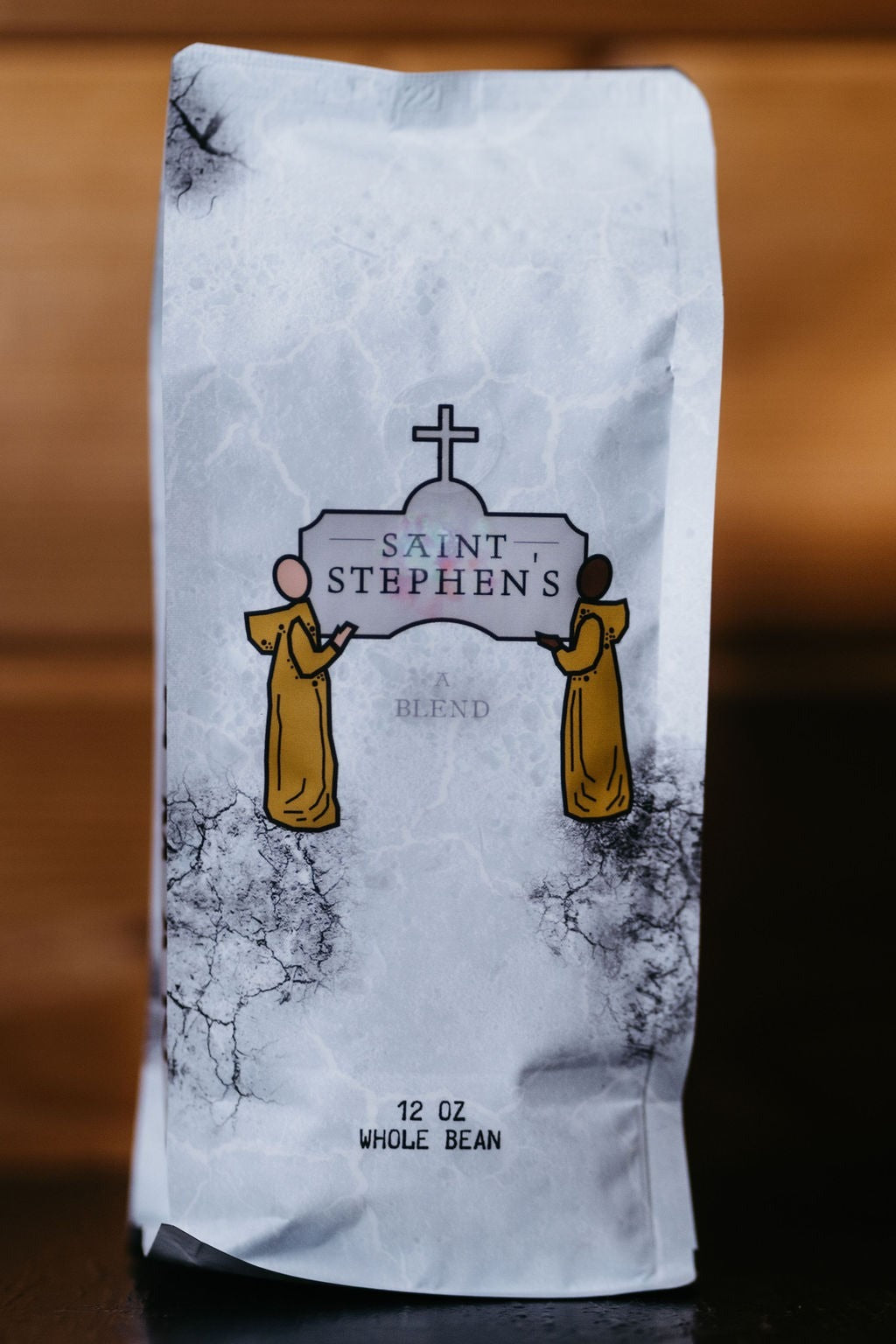 Scotchman's Coffee Saint Stephen's Whole Bean Coffee, front of the package