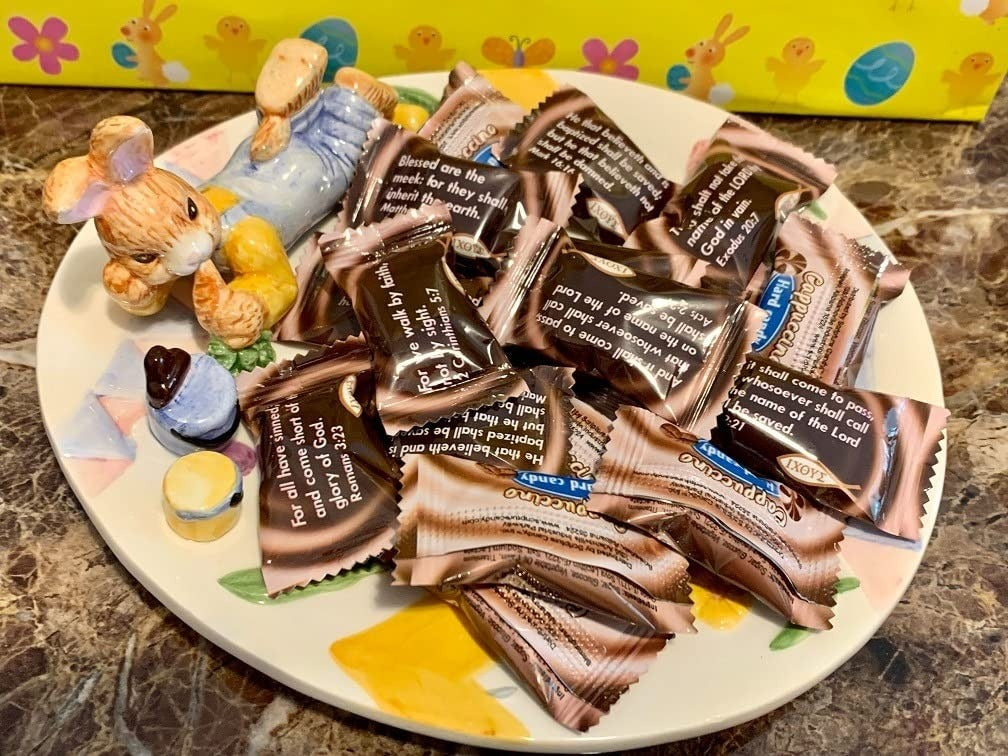 Scripture Candy Cappuccino Hard Candy shown in use