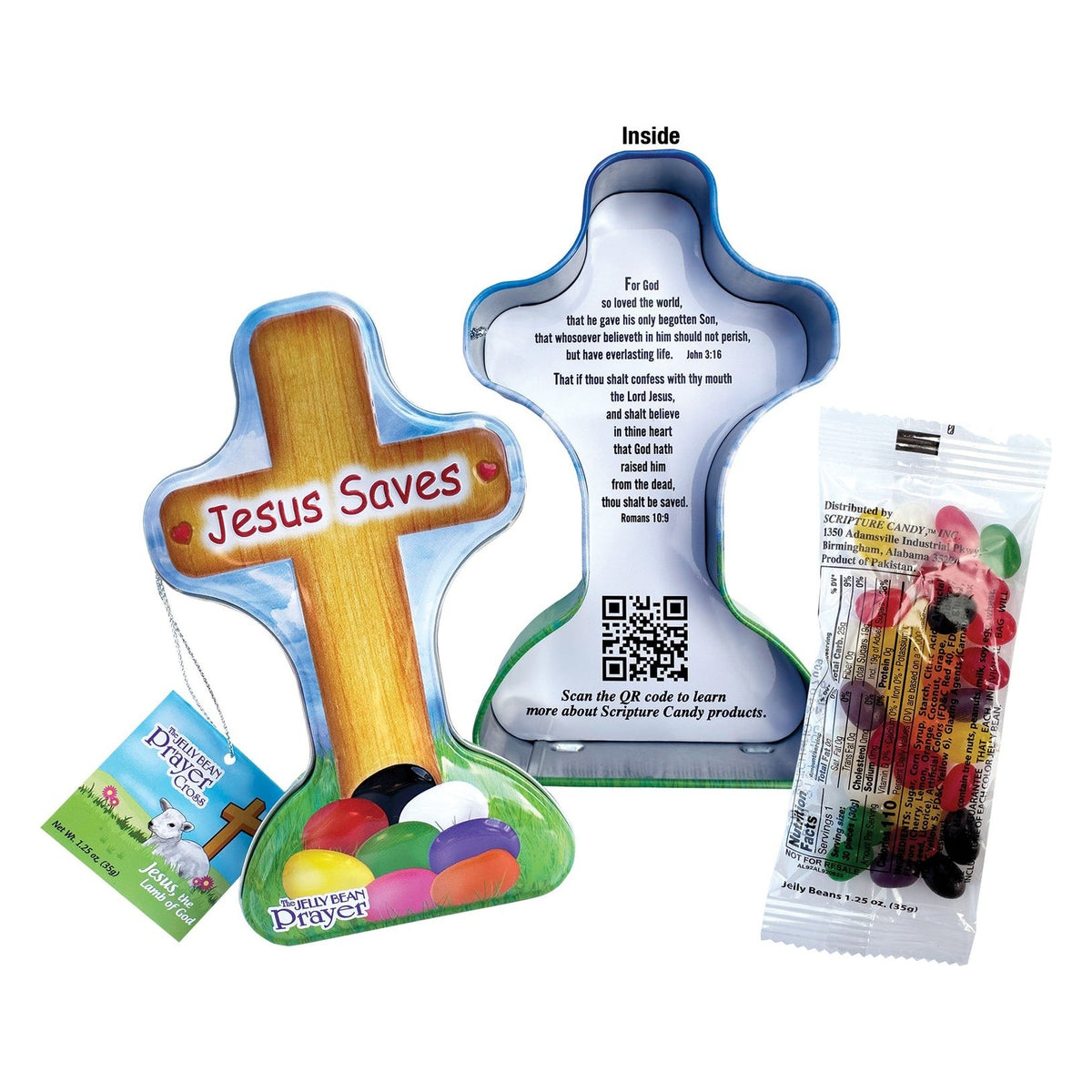 Close-up of Scripture Candy Easter Cross Sampler as it comes out of the package