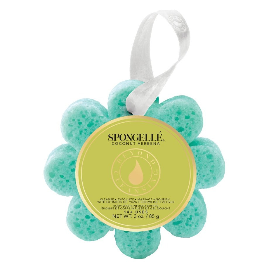 Spongellé Coconut Verbena Wild Flower Bath Sponge, front of the package