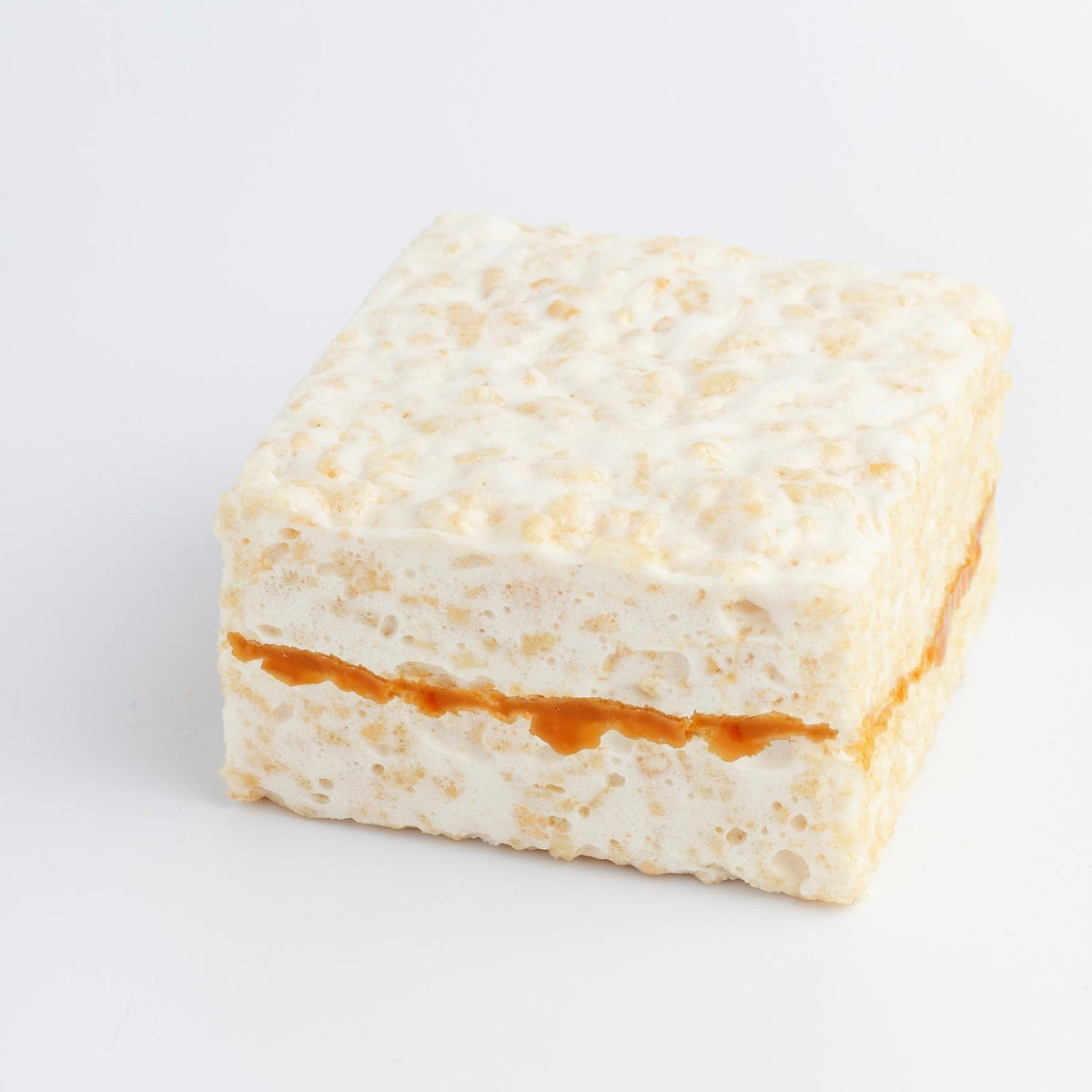 The Crispery Caramel & Cream Crispycake, Marshmallow Crispy Rice Treat, front of the package