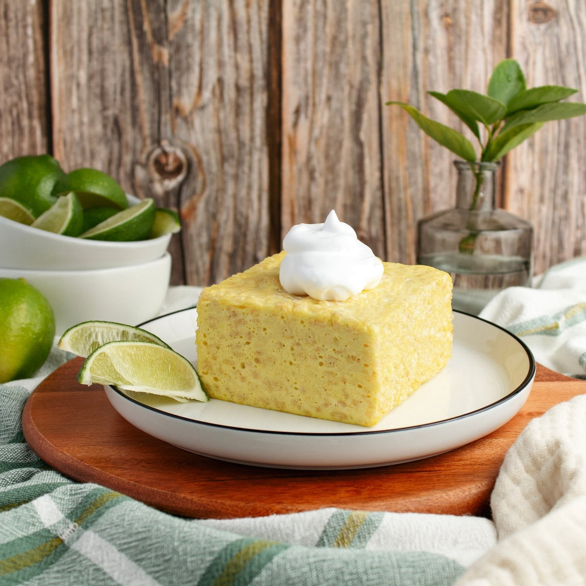 The Crispery Key Lime Pie Crispycake, Marshmallow Crispy Rice Treat styled on a table