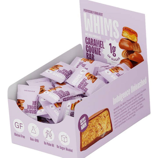 Whims Delights Oat Milk Chocolate Bars - Grab & Go Box - Caramel Cookie