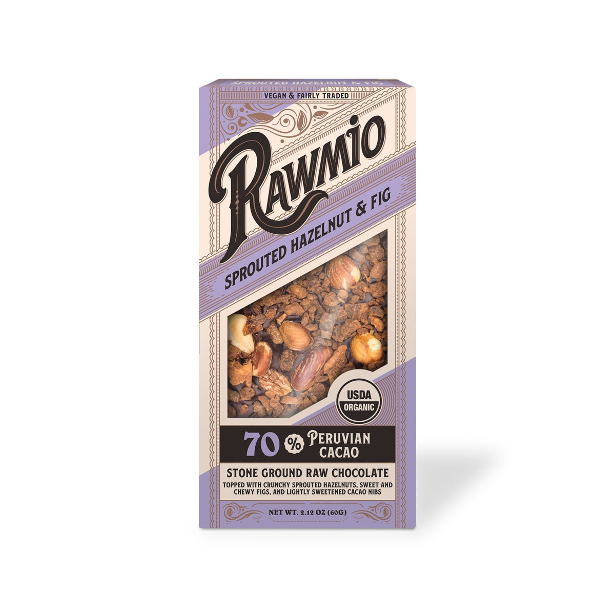 Windy City Organics Chocolate Barks - Organic Hazelnut & Fig Raw Chocolate Bark