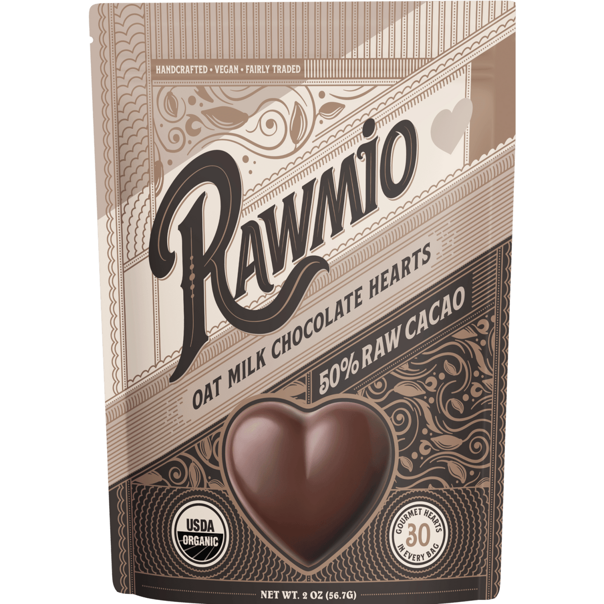 Windy City Organics Rawmio Raw Oat Milk Chocolate Hearts