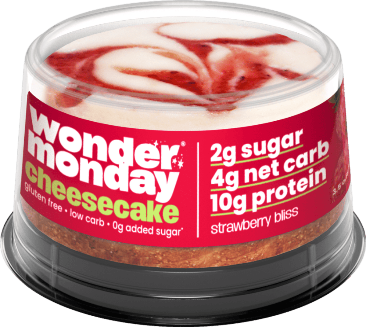 Wonder Monday Low Sugar, Low Carb, High Protein, Gluten Free Cheesecakes - Strawberr