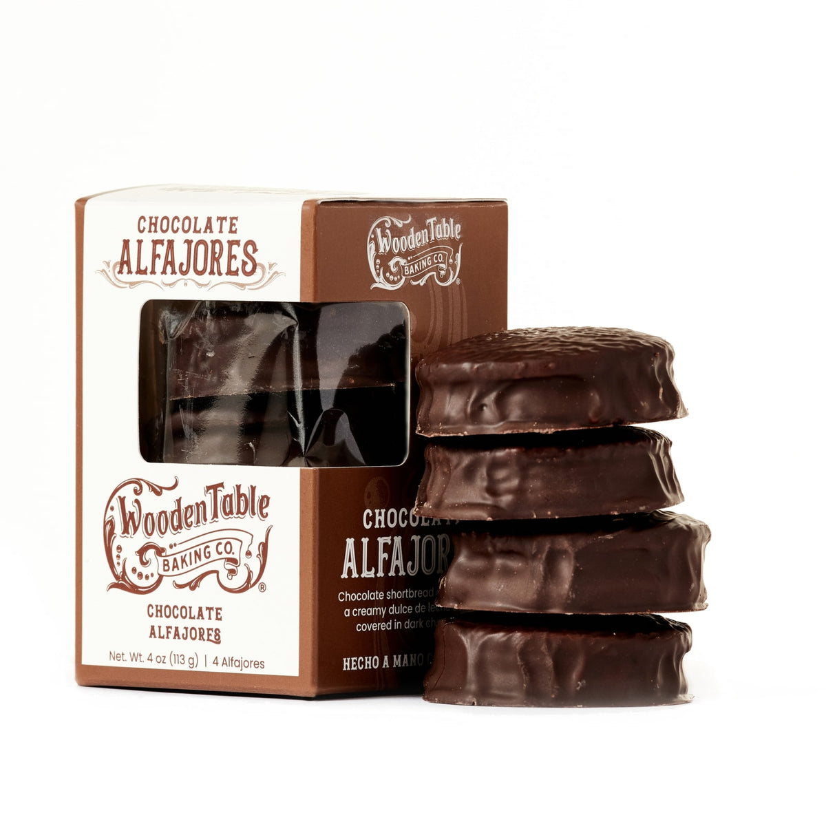 Wooden Table Baking Co 4-Pack Alfajores - Chocolate