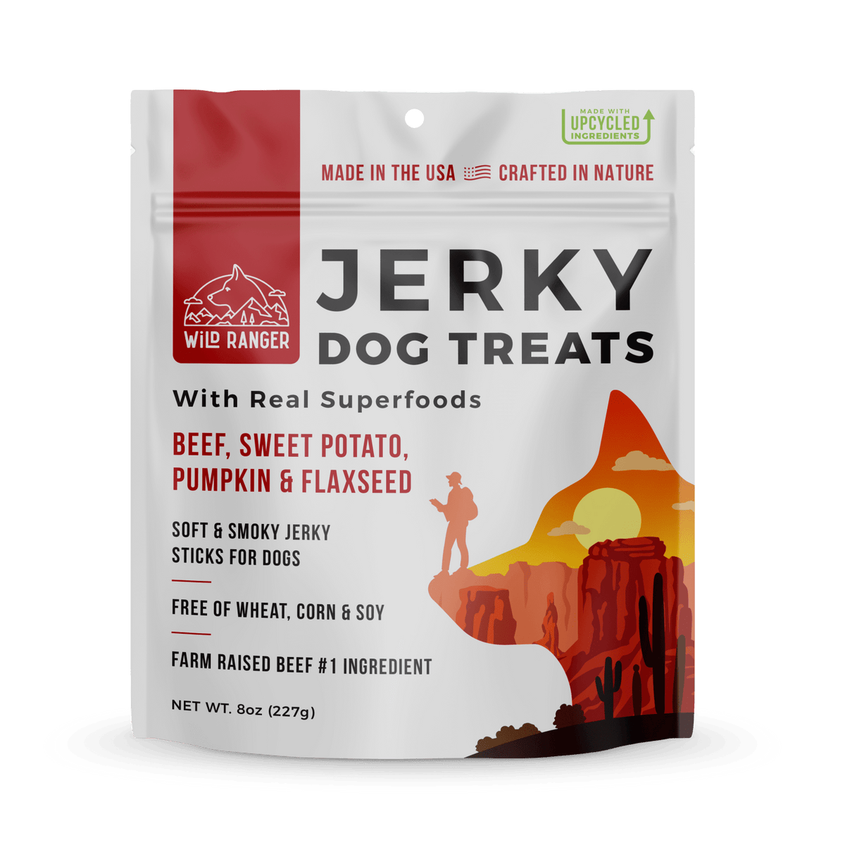 Wild Ranger jerky dog treats, 8 oz package