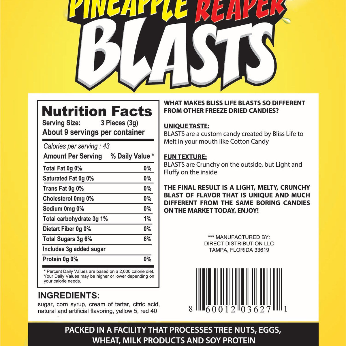 Freeze Dried Candy Blasts - Melt in your Mouth like Cotton Candy 30ctpineapplereaper