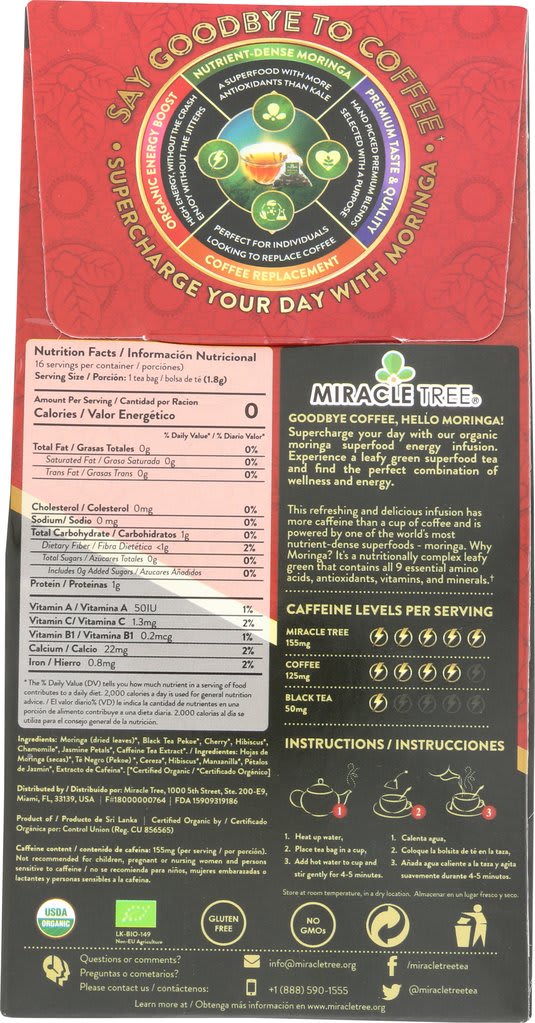 Organic Moringa Energy Tea, 16ct MT-CCT-16