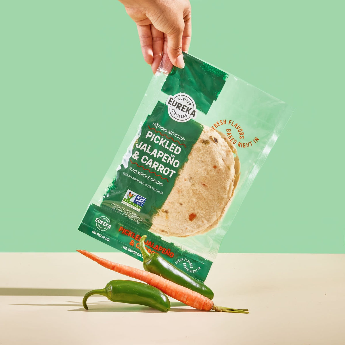 Flour Tortillas (6 inch, 8 Count) Pickled Jalapeno & Carrot