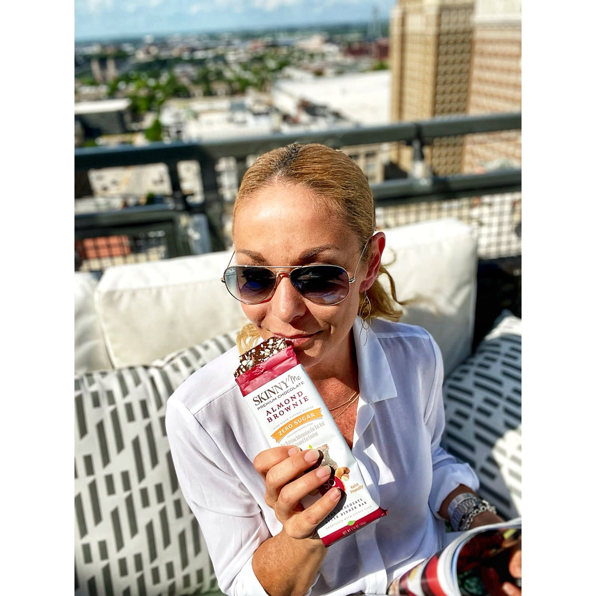 SkinnyMe Almond Brownie Dark Bar 2-59887