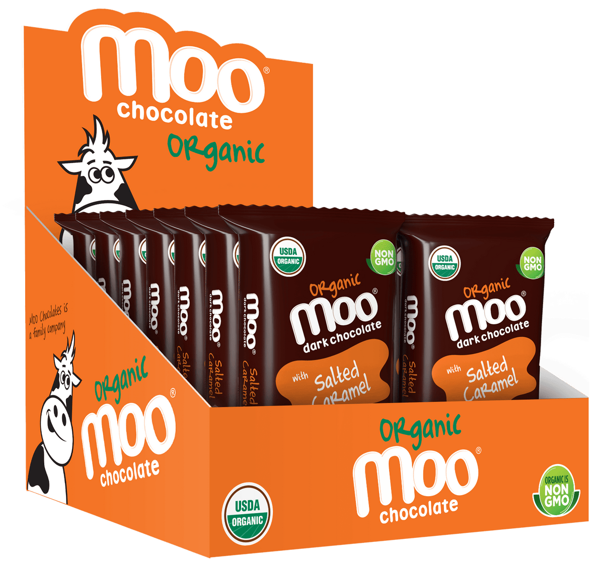 Organic Dark Chocolate Salted Caramel Mini Bars, 0.7 oz 031