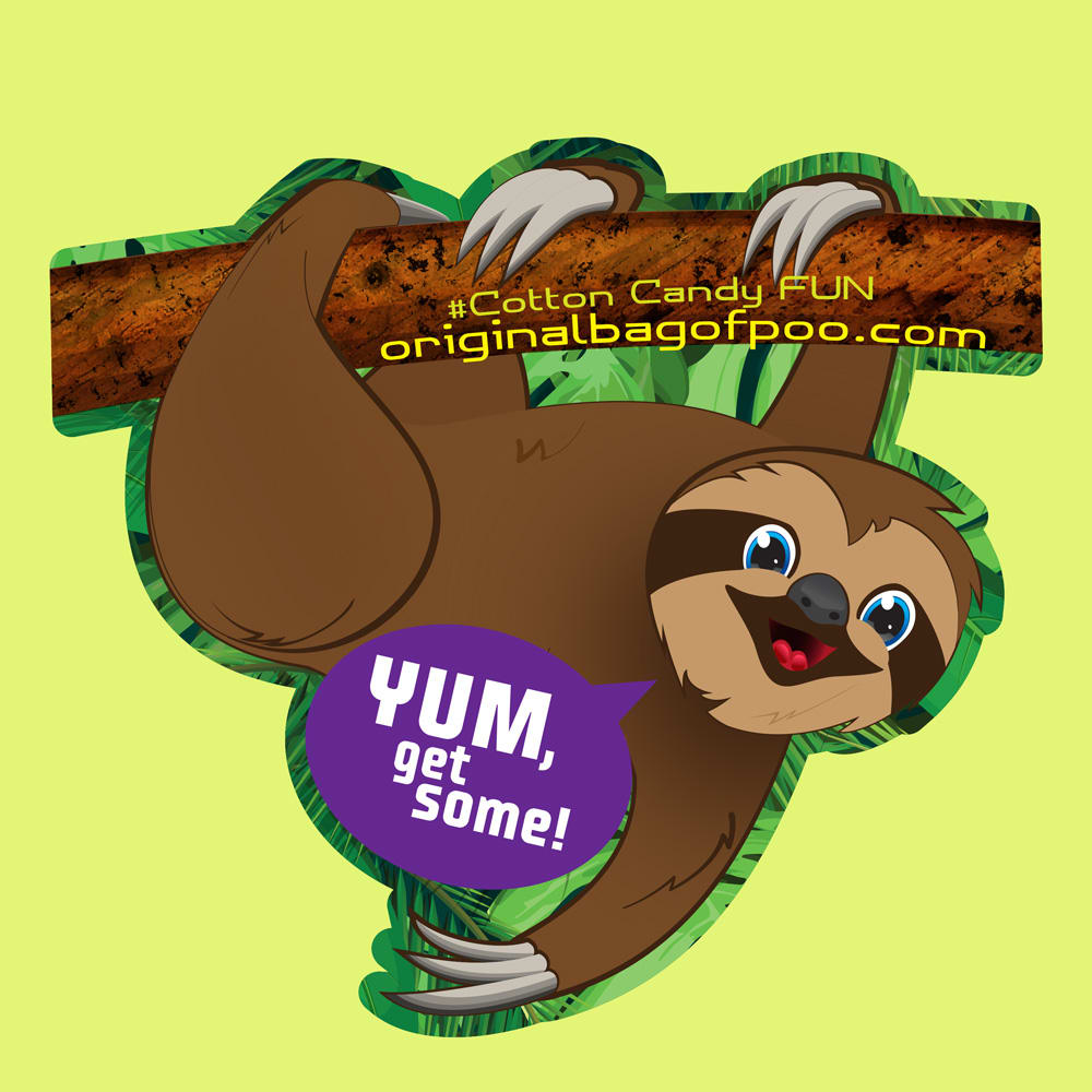 The Original Bag of Poo - Sloth Cotton Candy 17001-cs