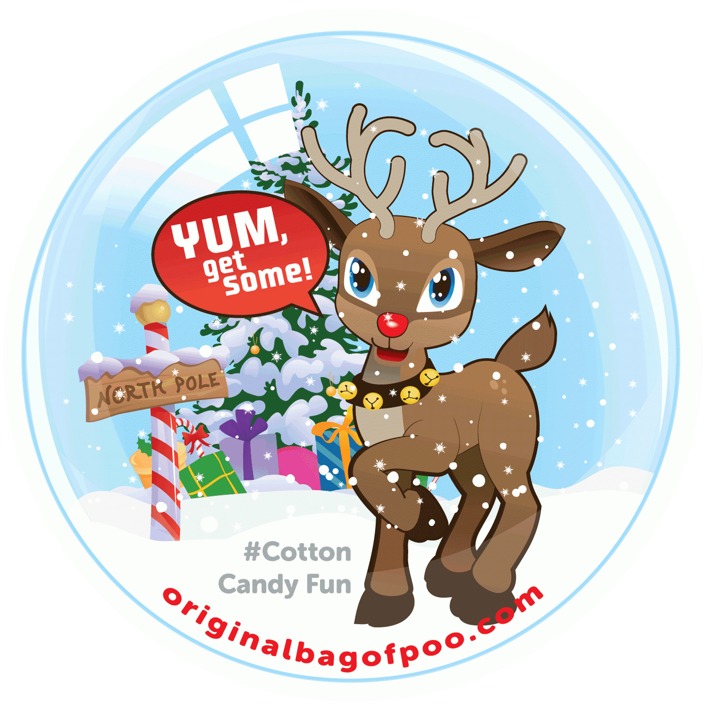 The Original Bag of Poo - Reindeer Cotton Candy 21001-cs