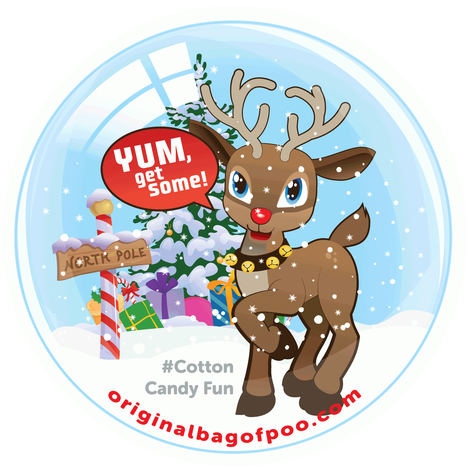 The Original Bag of Poo - Reindeer Cotton Candy 21001-cs