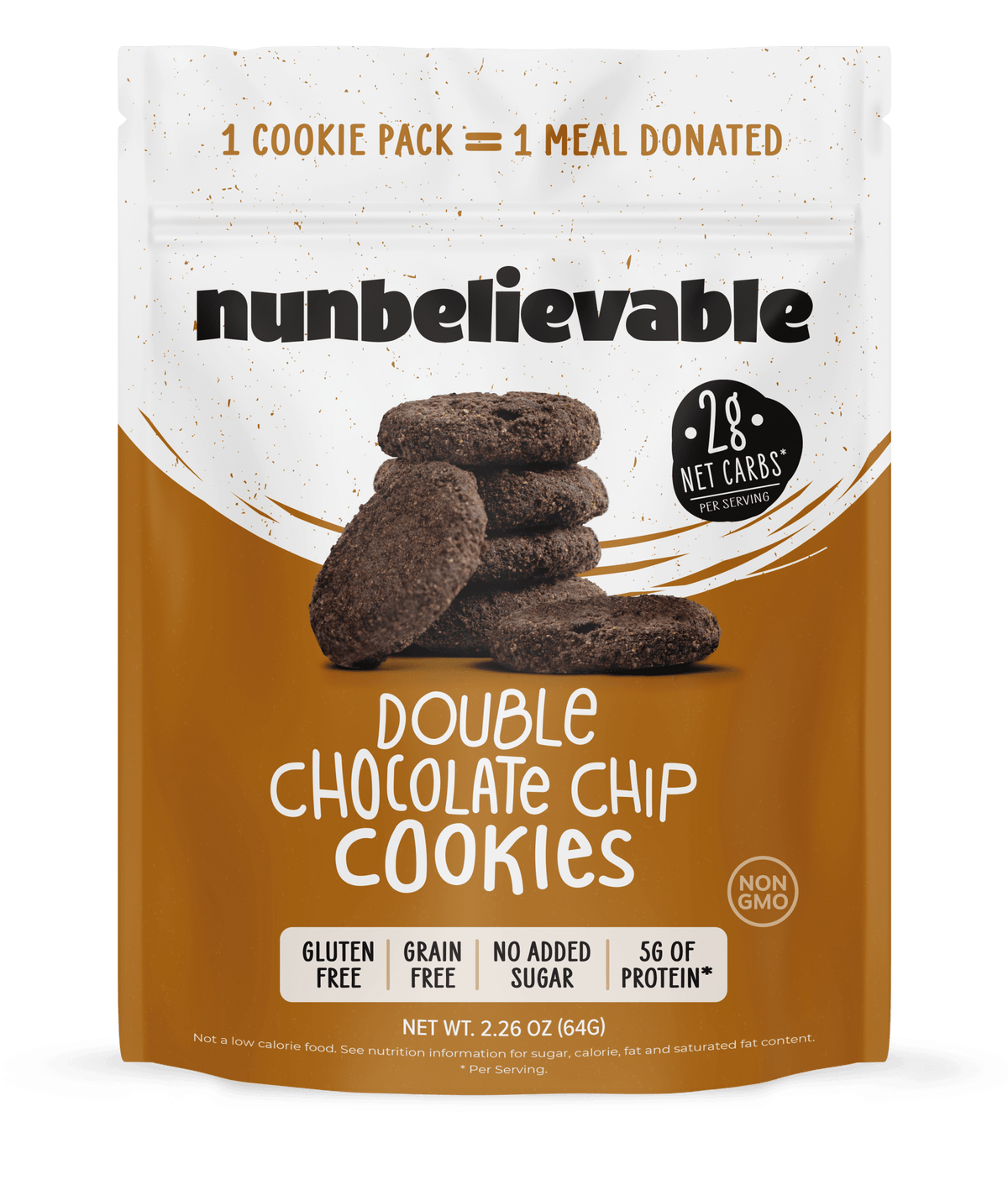 Nunbelievable Low Carb, Gluten Free Double Chocolate Chip Cookies NUNB-KTO-DC-006-R