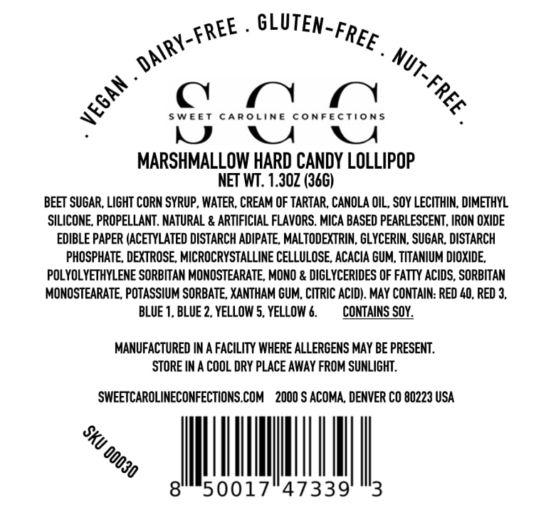 Gold Moon & Blue Star Lollipops, Marshmallow, 10/Case -VEGAN 00030