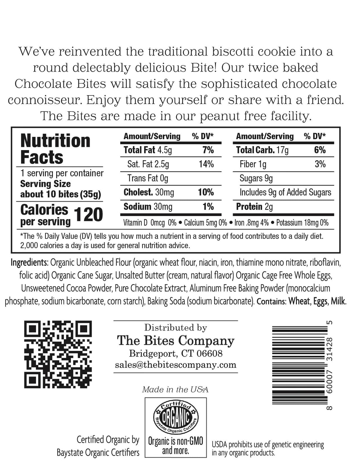The Bites Company Chocolate Biscotti Bites 4285