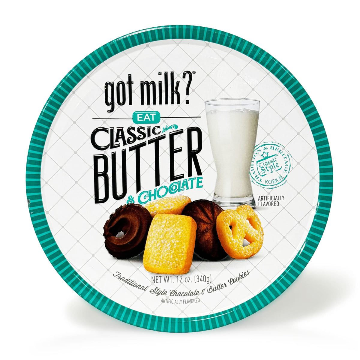 12oz Embossed Got Milk Cookie Tin GMBWBC12-12-V2