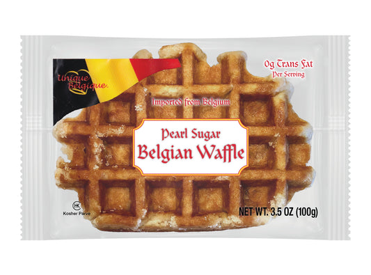 Unique Belgique - Gofre belga con azúcar perlado de 100 g, caja de 15 unidades