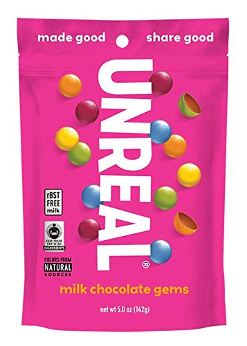 Unreal, gemmes de chocolat au lait enrobées de bonbons, 5 onces