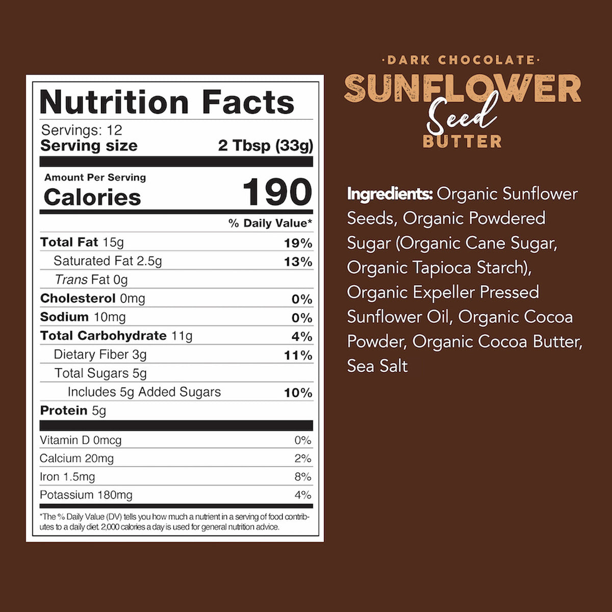 Dark Chocolate Sunflower Seed Butter